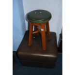 A stool and a pouffe