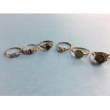 Six 9ct gold dress rings, total weight 6.7 grams