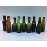 Nine glass advertising bottles of Sunderland to include Laing and Co., 2 Fenwick and Co., Elwen,