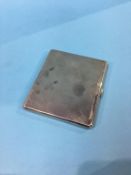 A Birmingham silver engine turned cigarette case, 141.9 grams, 4.5 oz