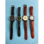 Four various gents wristwatches