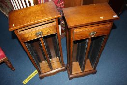 Pair of oak Old Charm CD stands, 37cm wide