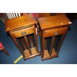 Pair of oak Old Charm CD stands, 37cm wide