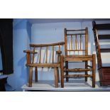 Two rustic country chairs