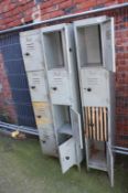 Three metal industrial cabinets