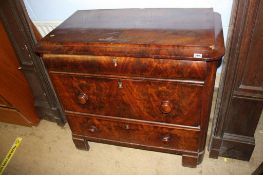 A Continental mahogany chest of drawers