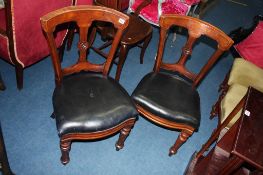 Pair of mahogany single chairs