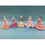 Five Coalport figures 'Ladies of Fashion'