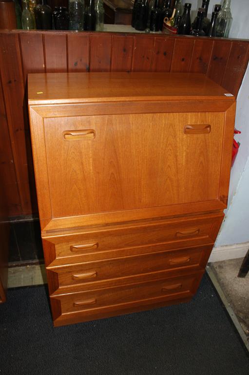 A G Plan teak bureau, 75cm wide