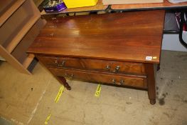 Mahogany chest of two short and one long drawer