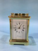 A modern French carriage clock with strike action, 13cm height