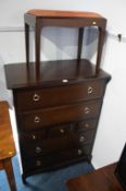 Stag chest of drawers and stool