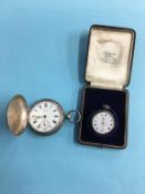 A silver pear cased pocket watch and a Ladies Continental pocket watch, stamped 925