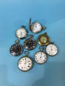 Eight various pocket watches