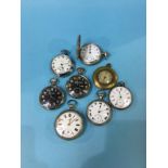 Eight various pocket watches