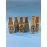 Six stoneware advertising bottles to include Wood and Sons, Bedlington Furnace, Jason McKie and Son,