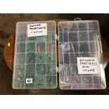 Two boxes of beads - adventurine, amethyst etc.