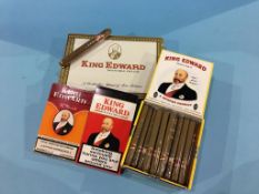 A box of cigars (sealed); 25 King Edward Invincible Delux, a (sealed) packet of 5 King Edward