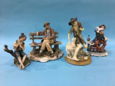 Four boxed Capo Di Monte figure groups