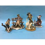 Four boxed Capo Di Monte figure groups