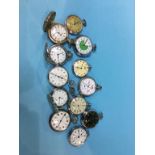 Twelve various pocket watches