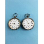 Two gents silver pocket watches