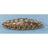 A 9ct gold and diamond brooch, 3g