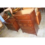 Stag chest of drawers and Stag dressing table