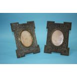 Pair of brass picture frames