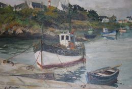 Guy Pennamen, oil on canvas, signed, 'Port De Doelan', 45 x 54cm