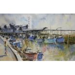 Robert A. Oliver, (1960 -), watercolour, signed, dated **93, 'North Shields Fish Quay', 35 x 54cm