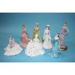 Seven figures to include; Wedgwood, Coalport etc.