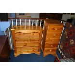 Pine bookcase and pine chest of drawers, 83 x 46cm wide