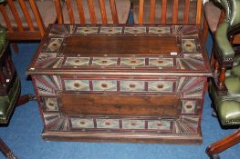 An Ornately decorated blanket chest, 91cm wide