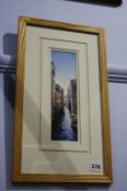 S. Garforth, watercolour, signed, 'Venetian canal scene', 25 x 7cm