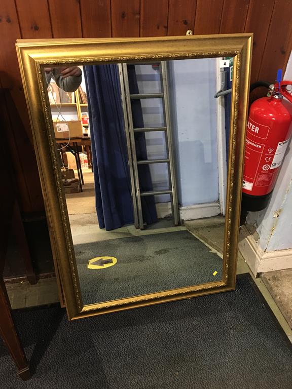 Gilt mirror and one other