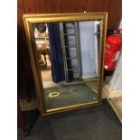 Gilt mirror and one other