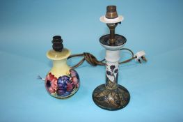 Two Moorcroft table lamps