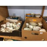 Four boxes including part tea sets etc.