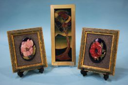 Three framed Moorcroft plaques