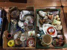 Two trays of assorted, including a Ducal jug