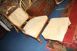 Edwardian chair and a stool