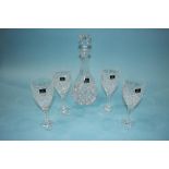 Royal Doulton decanter and four glasses