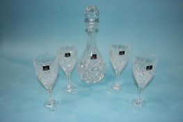 Royal Doulton decanter and four glasses