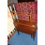 Oak towel rail and a mahogany Sutherland table