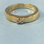 A 9ct gold and diamond ring, size P, 5.4g