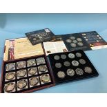 Coins to include; Duke of Wellington 14ct gold coin, gold £10 coin, various silver and £5 coins