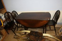 Oak table and three chairs