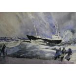 Walter F. Parker, (1914 -2010), signed, dated 1986, 'Fishing vessel in stormy seas', 33 x 47cm