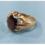 A 9k garnet ring, size M, 2.6g